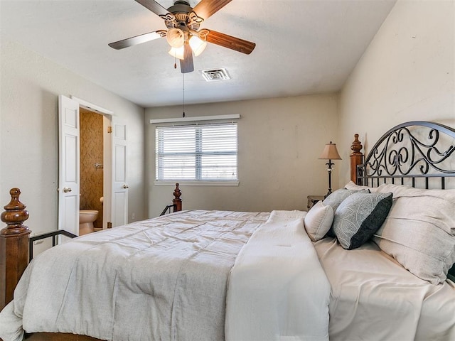 2349 Fox Ln, Blanchard, OK 73010 - bedroom with ensuite bathroom and ceiling fan