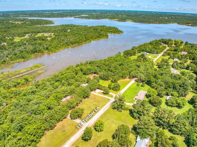 114 Timber Ln, Mcloud, OK 74851 - bird's eye view of a large body of water and a forest