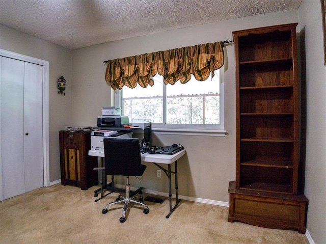 114 Timber Ln, Mcloud, OK 74851 - carpeted office with a textured ceiling and baseboards