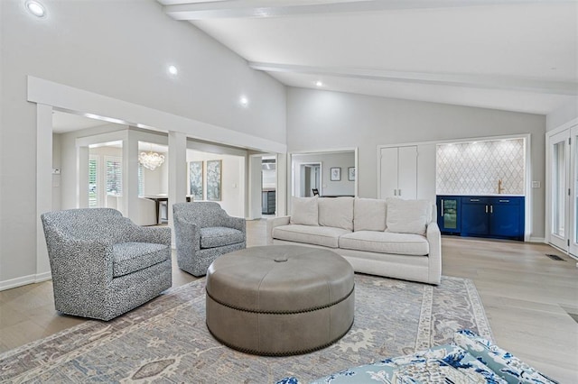 11209 Thorn Ridge Rd, Oklahoma City, OK 73120 - living area featuring light wood finished floors, recessed lighting, and a chandelier