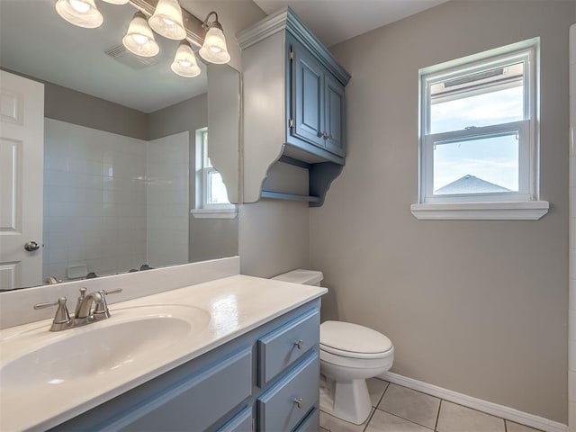 3922 Deer Xing, Edmond, OK 73025 - full bath with vanity, tile patterned floors, and a shower