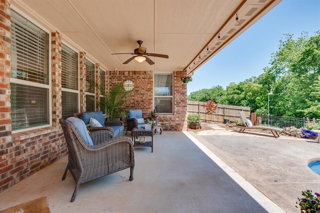637 Branch Line Rd, Yukon, OK 73099 - view of patio with ceiling fan