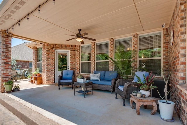 637 Branch Line Rd, Yukon, OK 73099 - view of patio / terrace featuring ceiling fan and an outdoor living space