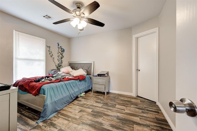 2732 SE 90th St, Moore, OK 73160 - bedroom featuring wood finished floors and ceiling fan