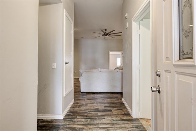 2732 SE 90th St, Moore, OK 73160 - hallway with wood finished floors and baseboards