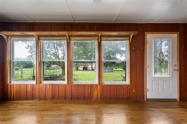 39525 W 151st St, Bristow, OK 74010 - entryway with wood finished floors and wooden walls