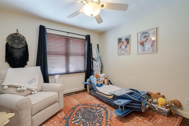 434 NW 48th St, Oklahoma City, OK 73118 - bedroom with baseboards and ceiling fan