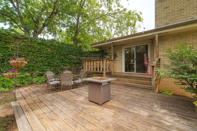 434 NW 48th St, Oklahoma City, OK 73118 - deck featuring a fire pit