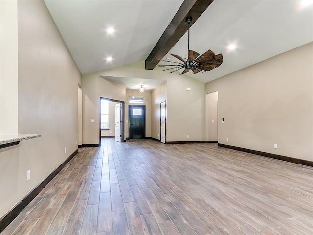 13524 SE 95th St, Oklahoma City, OK 73165 - unfurnished living room featuring ceiling fan and light wood-style flooring