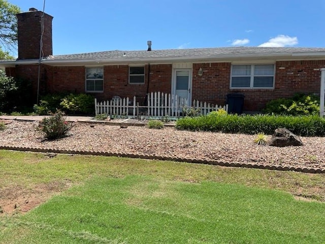2 Sequoyah Blvd, Shawnee, OK 74801 - single story home featuring a chimney and brick siding