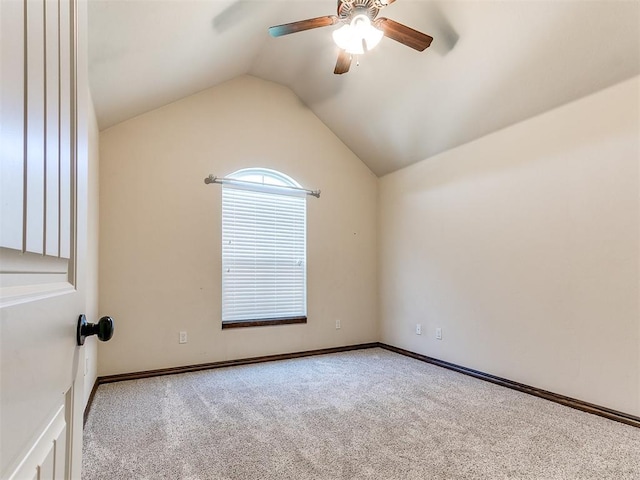 13512 SE 95th St, Oklahoma City, OK 73165 - carpeted spare room with ceiling fan and lofted ceiling