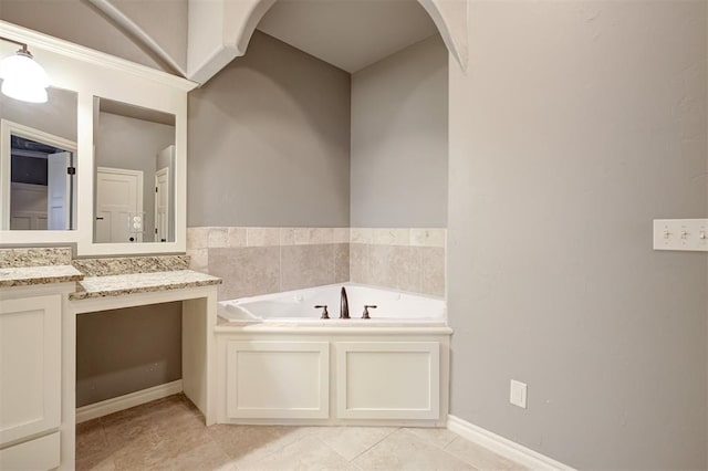 2329 Chase Way, Yukon, OK 73099 - full bathroom with vanity, a bath, and tile patterned flooring