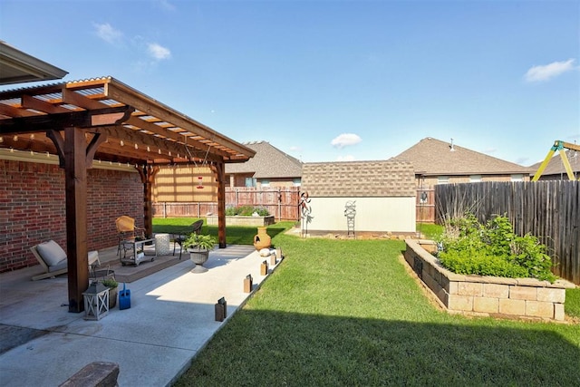 2329 Chase Way, Yukon, OK 73099 - fenced backyard with a pergola and a patio