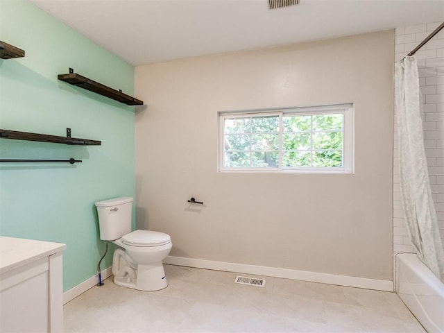529 S 2nd Ave, Purcell, OK 73080 - full bath with vanity, shower / bathtub combination with curtain, and tile patterned floors