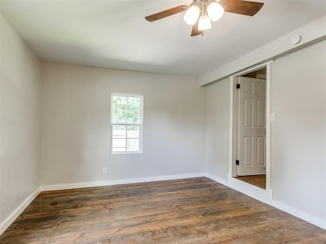 529 S 2nd Ave, Purcell, OK 73080 - empty room with ceiling fan, wood finished floors, and a smoke detector