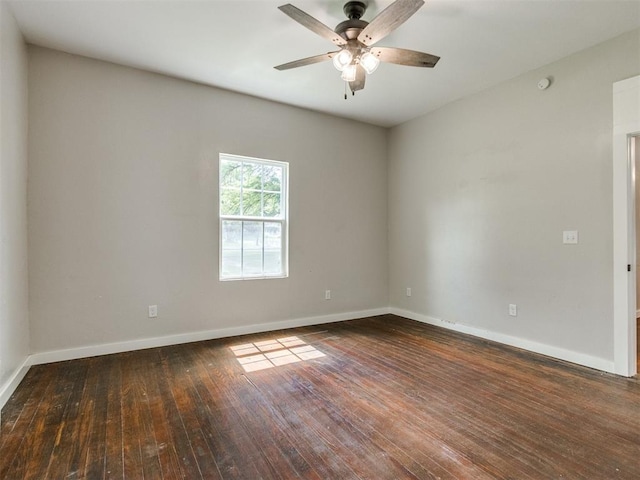 529 S 2nd Ave, Purcell, OK 73080 - empty room featuring hardwood / wood-style flooring, ceiling fan, and a smoke detector