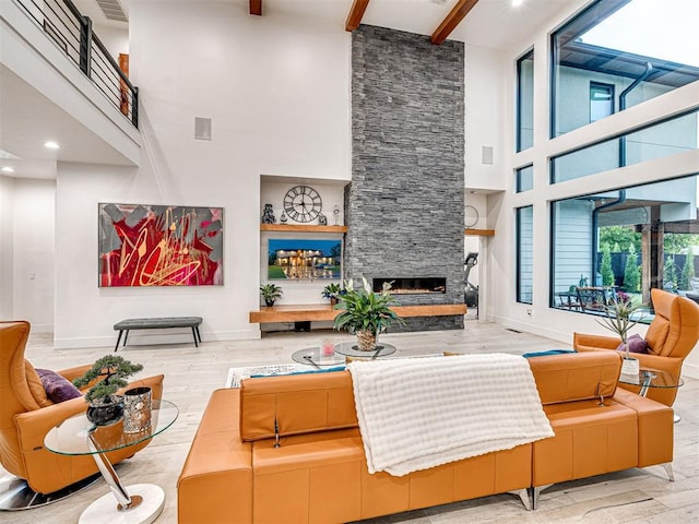 2824 Guilford Ln, Oklahoma City, OK 73120 - building lobby with a high ceiling and beam ceiling
