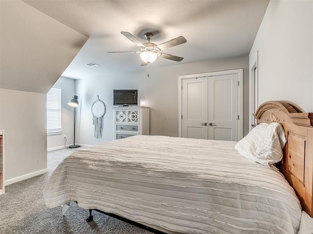 11104 Fairways Ave, Yukon, OK 73099 - carpeted bedroom featuring ceiling fan and a closet