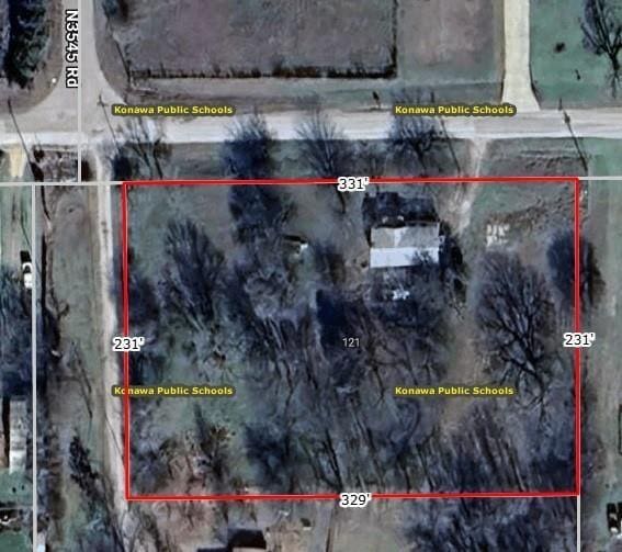 35440 Ew 1410th Rd, Konawa, OK 74849 - map / location featuring property boundaries highlighted