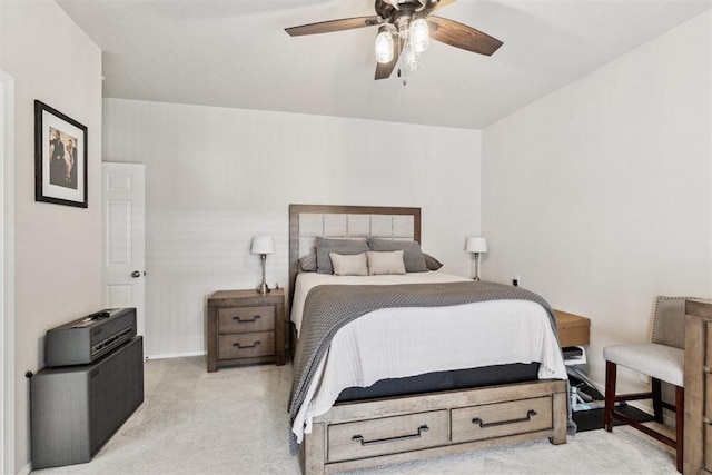 1800 NW 161st Pl, Edmond, OK 73013 - bedroom with light colored carpet and a ceiling fan