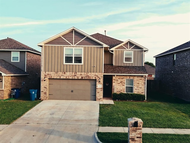 1016 NW 4th St, Newcastle, OK 73065 - view of front of property with board and batten siding, concrete driveway, and a front yard
