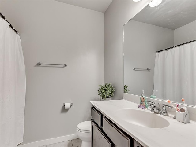 14325 Meadow Ridge Ln, Edmond, OK 73025 - bathroom featuring vanity, tile patterned flooring, and a shower with shower curtain