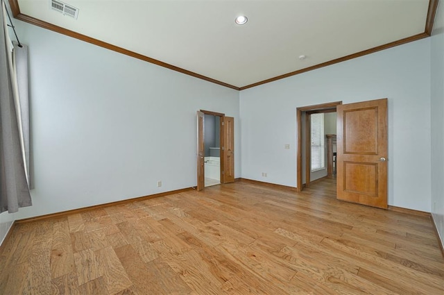 5404 NW 119th St, Oklahoma City, OK 73162 - empty room with crown molding, light wood-style flooring, and recessed lighting
