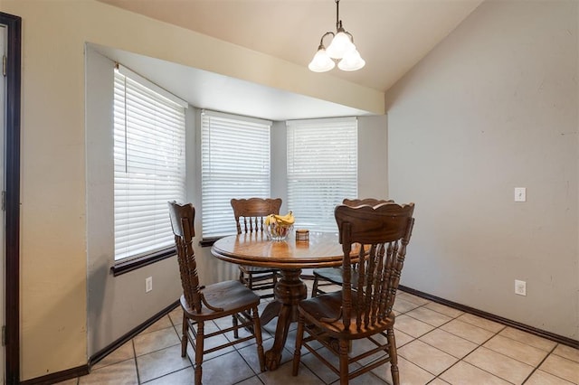 2001 Fair Meadow Dr, Edmond, OK 73003 - dining room featuring light tile patterned floors and lofted ceiling