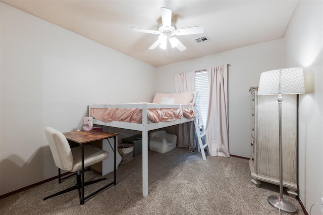 2001 Fair Meadow Dr, Edmond, OK 73003 - bedroom featuring carpet and ceiling fan