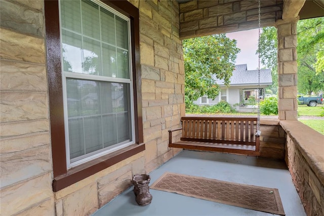 828 N Pine St, Pauls Valley, OK 73075 - view of covered porch