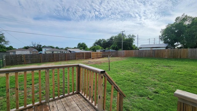 1401 W College Ave, Guthrie, OK 73044 - wooden terrace with a fenced backyard