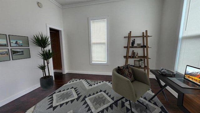 1401 W College Ave, Guthrie, OK 73044 - home office featuring ornamental molding and wood finished floors