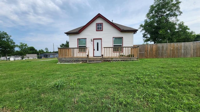1401 W College Ave, Guthrie, OK 73044 - back of property featuring a deck