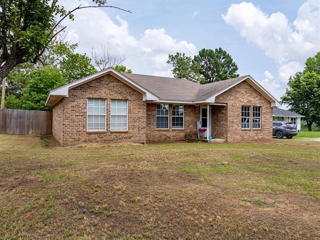 275 S Ranchette Rd, Mead, OK 73449 - ranch-style house featuring brick siding and roof with shingles