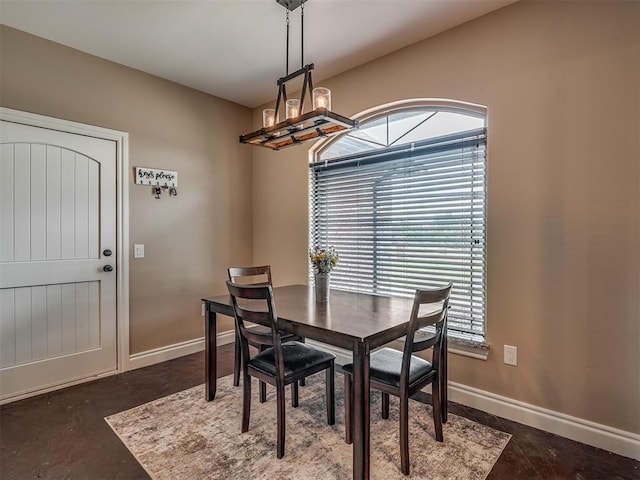 19855 Walker Rd, Mcloud, OK 74851 - dining area featuring finished concrete flooring and arched walkways