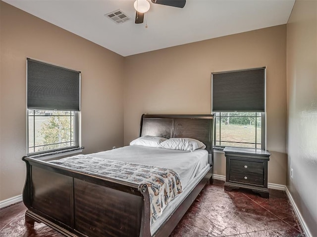 19855 Walker Rd, Mcloud, OK 74851 - bedroom with baseboards and ceiling fan