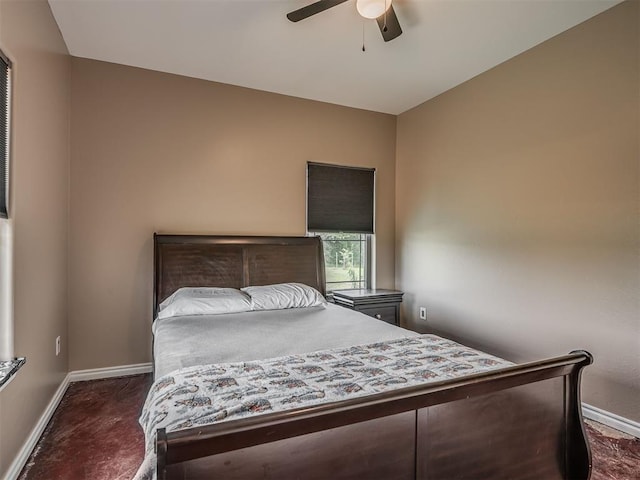 19855 Walker Rd, Mcloud, OK 74851 - carpeted bedroom with baseboards and a ceiling fan