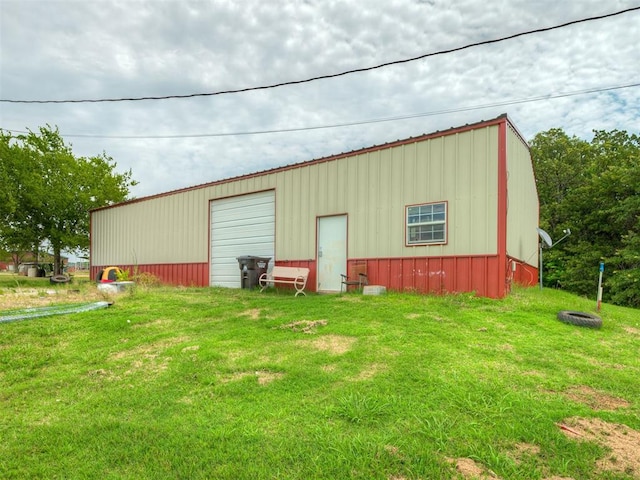 19855 Walker Rd, Mcloud, OK 74851 - view of pole building featuring a yard