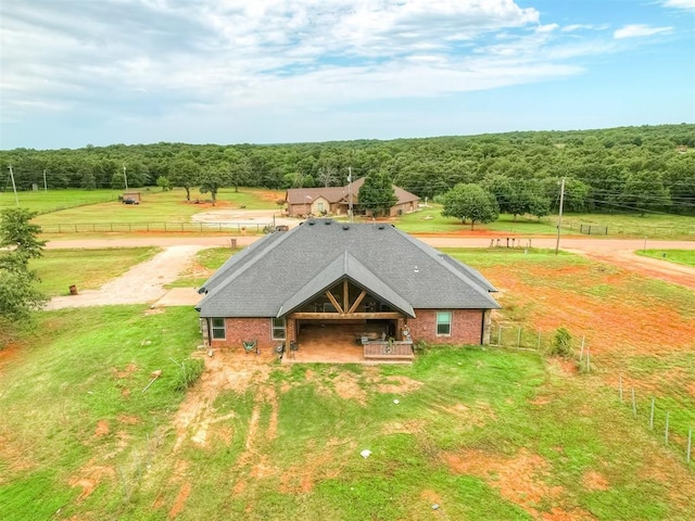 19855 Walker Rd, Mcloud, OK 74851 - aerial view of property and surrounding area with a forest