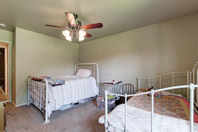 19100 SE 134th St, Mcloud, OK 74851 - bedroom with carpet floors and a ceiling fan