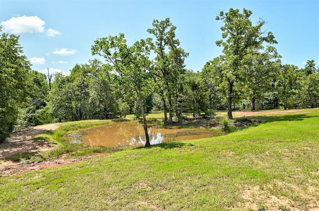 19100 SE 134th St, Mcloud, OK 74851 - view of green lawn with a water view
