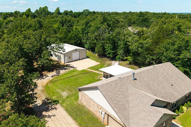 19100 SE 134th St, Mcloud, OK 74851 - aerial view of property and surrounding area with a forest