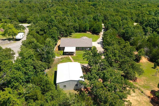 19100 SE 134th St, Mcloud, OK 74851 - aerial view of property and surrounding area featuring a forest