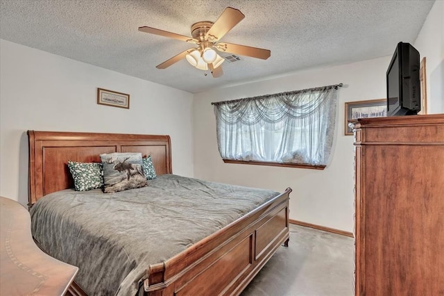 331249 E 1020th Rd, Harrah, OK 73045 - carpeted bedroom with a ceiling fan and a textured ceiling
