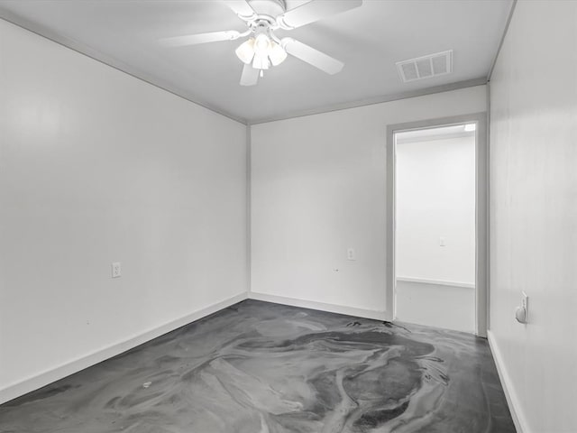 500 W Simpson Rd, Edmond, OK 73034 - empty room with ceiling fan and concrete floors