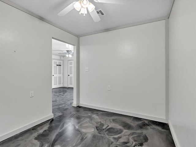 500 W Simpson Rd, Edmond, OK 73034 - spare room featuring ceiling fan and concrete flooring