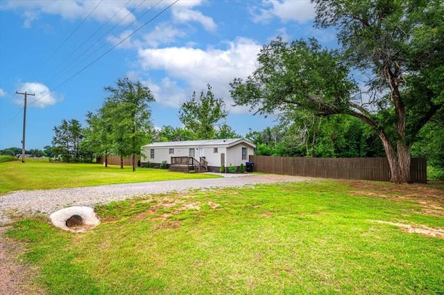 6550 N Indian Meridian Rd, Coyle, OK 73027 - view of yard featuring a deck