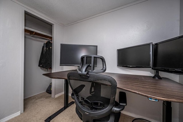 6550 N Indian Meridian Rd, Coyle, OK 73027 - office with carpet and a textured ceiling