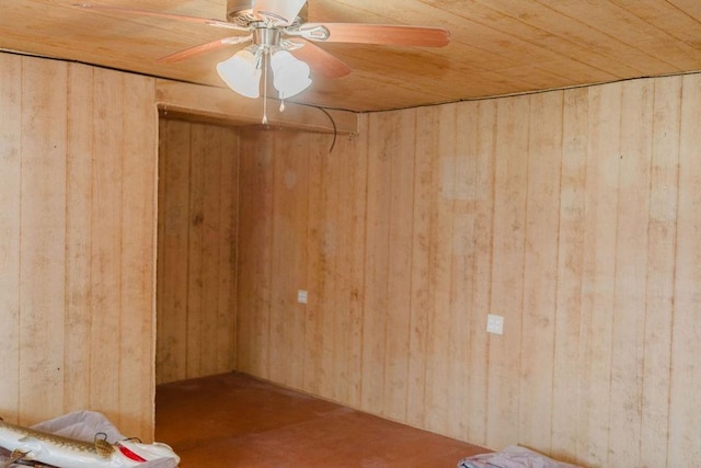 12223 N 2040th Rd, Sentinel, OK 73664 - empty room featuring wood walls, wood ceiling, and ceiling fan