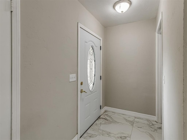 2837 SW 63rd St, Oklahoma City, OK 73159 - foyer with baseboards and light marble finish flooring
